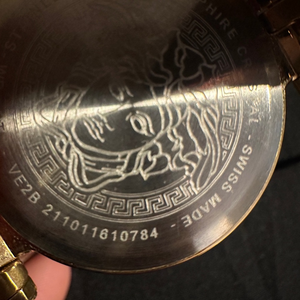 Versace Gold Watch with Medusa Engraving